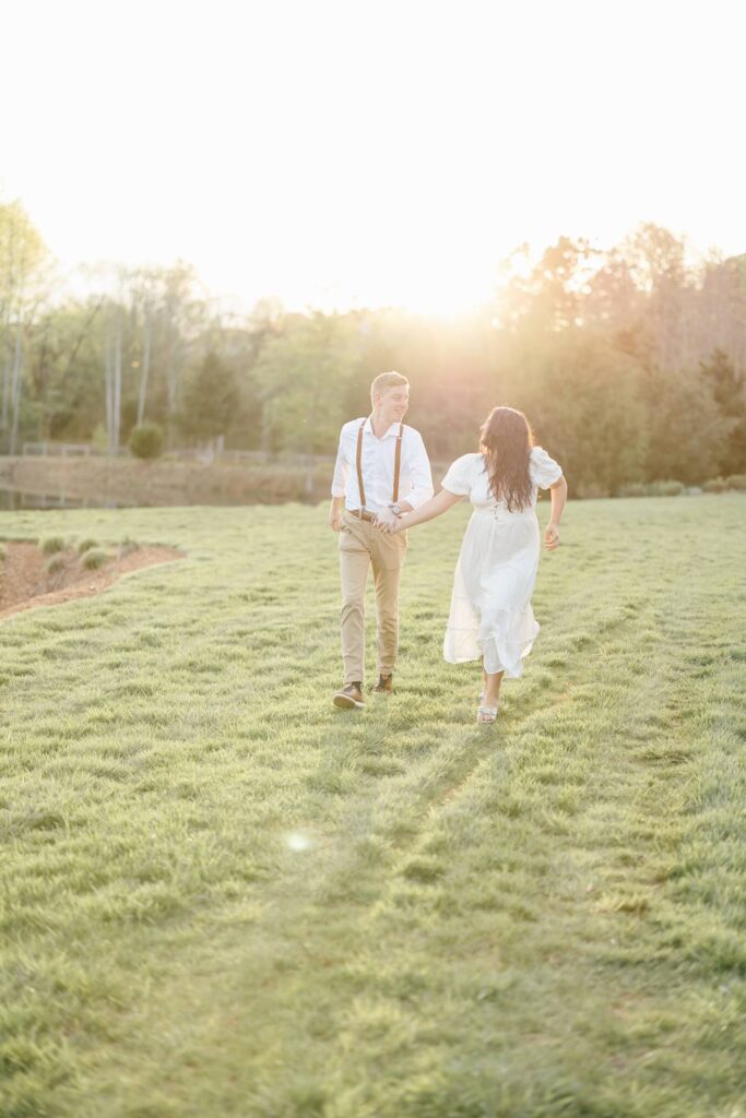 Splendor Pond Engagement Photos with a picnic under a willow tree