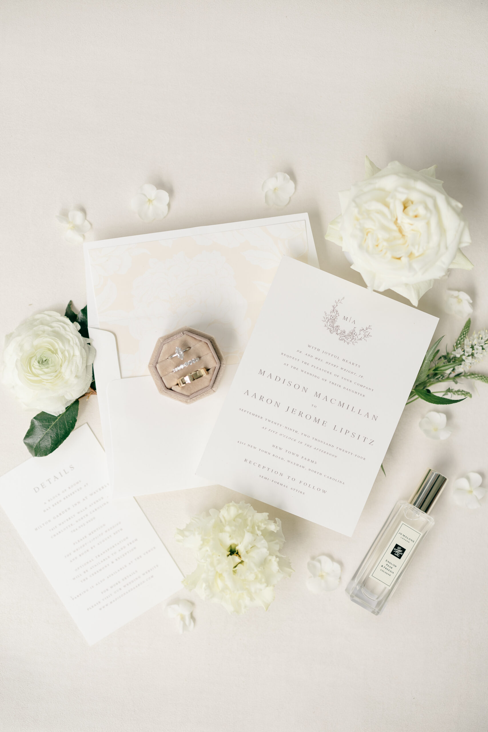 wedding flat lay invitation suite