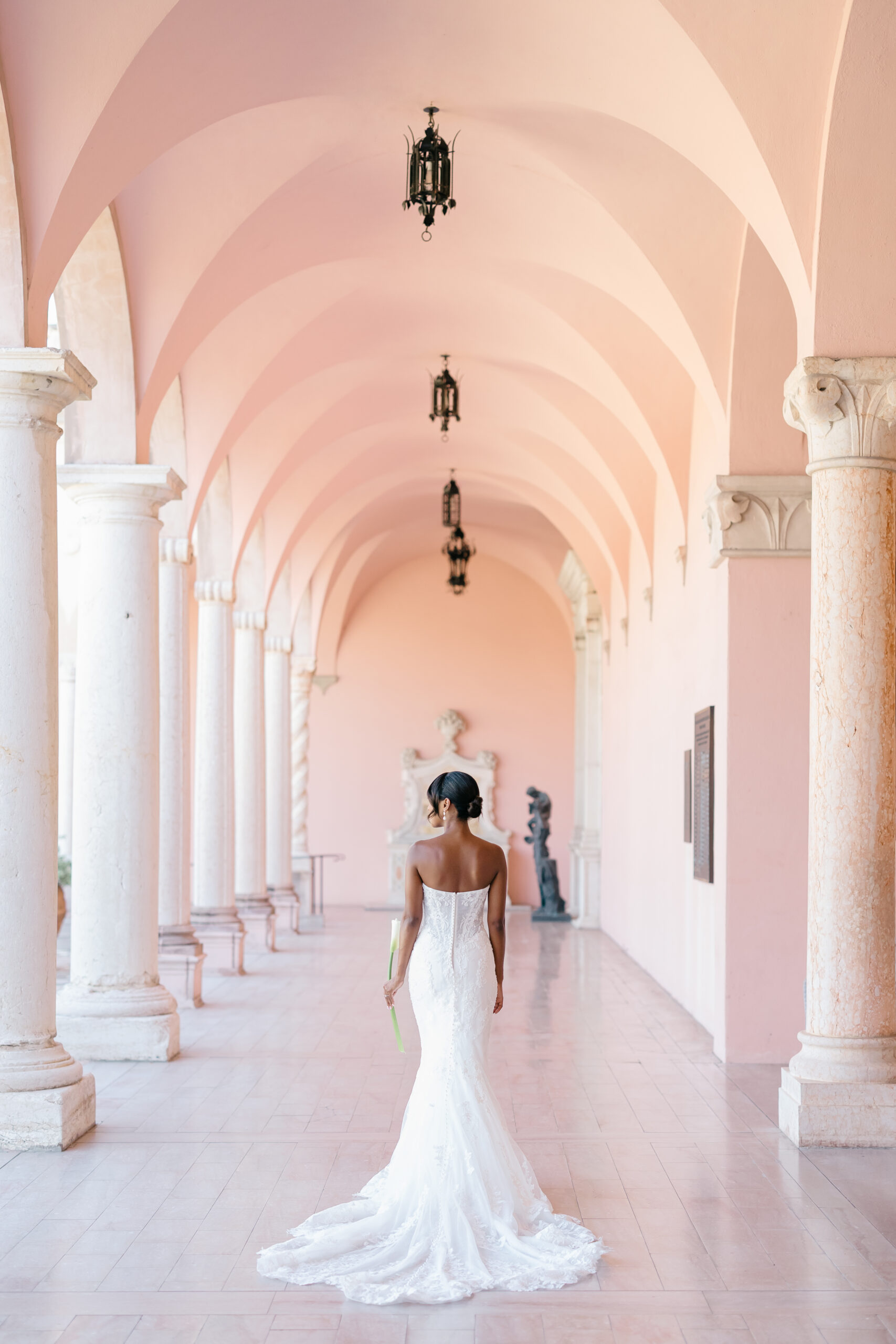 Bridal portraits at the Ringling Museum in Sarasota, Florida.