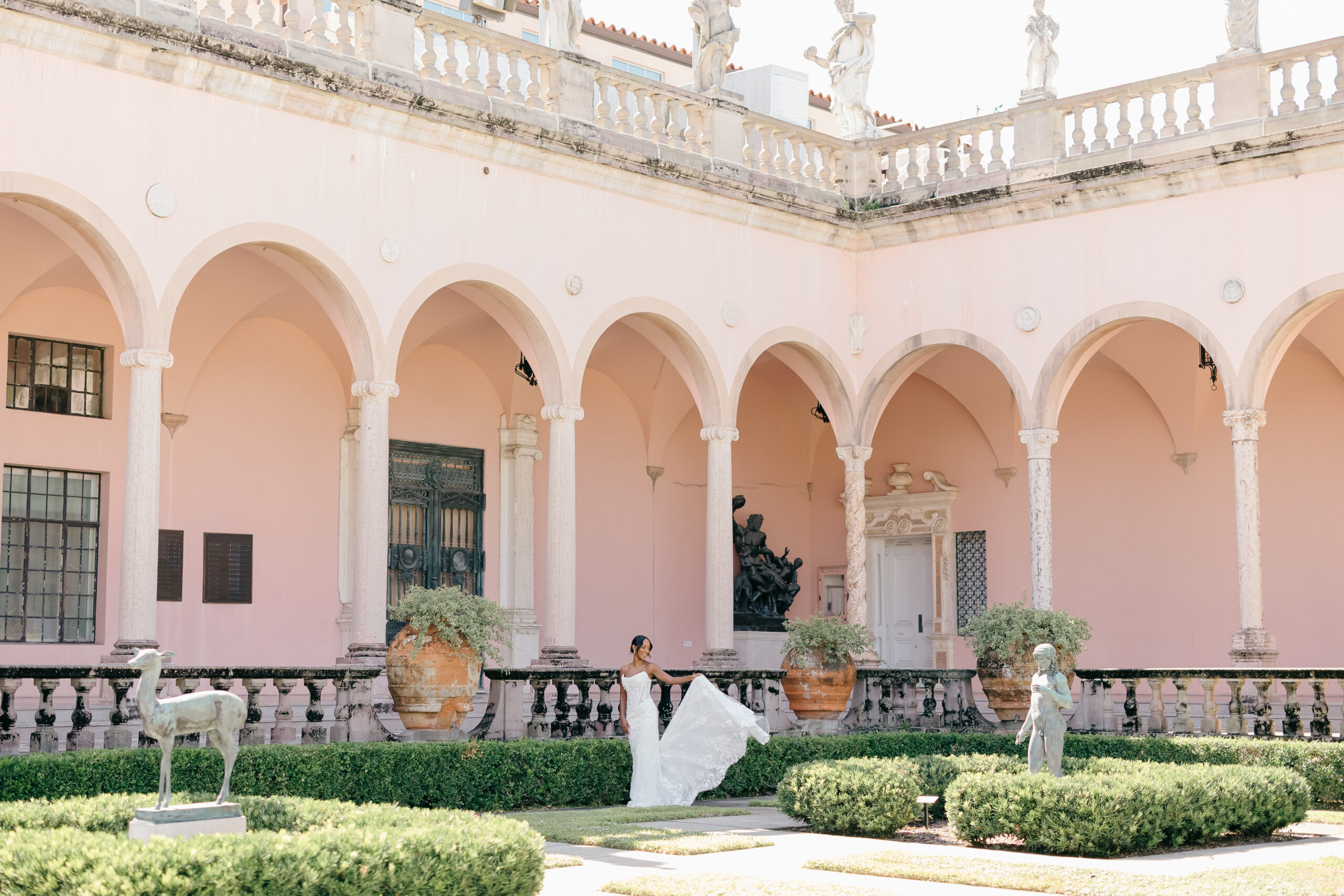 Bridal portraits at the Ringling Museum in Sarasota, Florida.