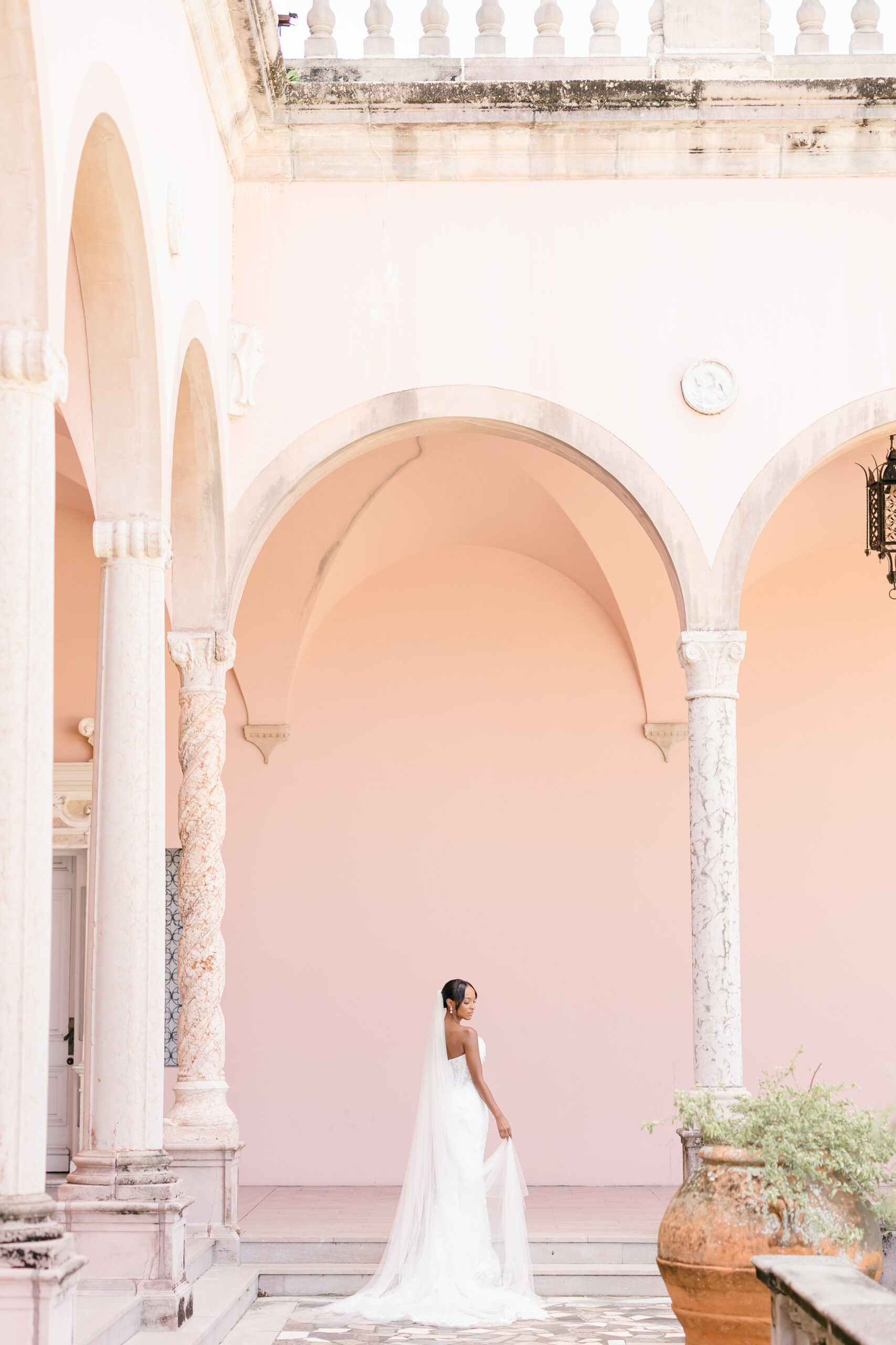 Bridal portraits at the Ringling Museum in Sarasota, Florida.